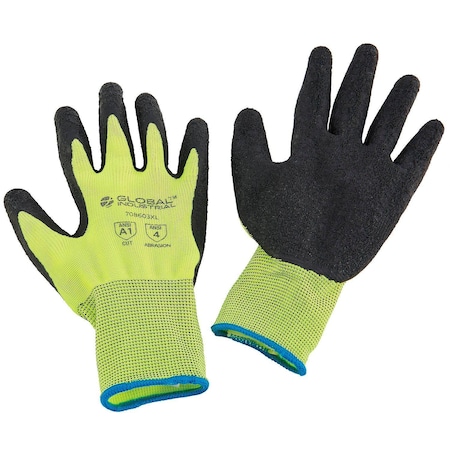 Global Industrial Coated Gloves, Polyester, Rubber, Latex, Multi-Colored, XL 708603XL
